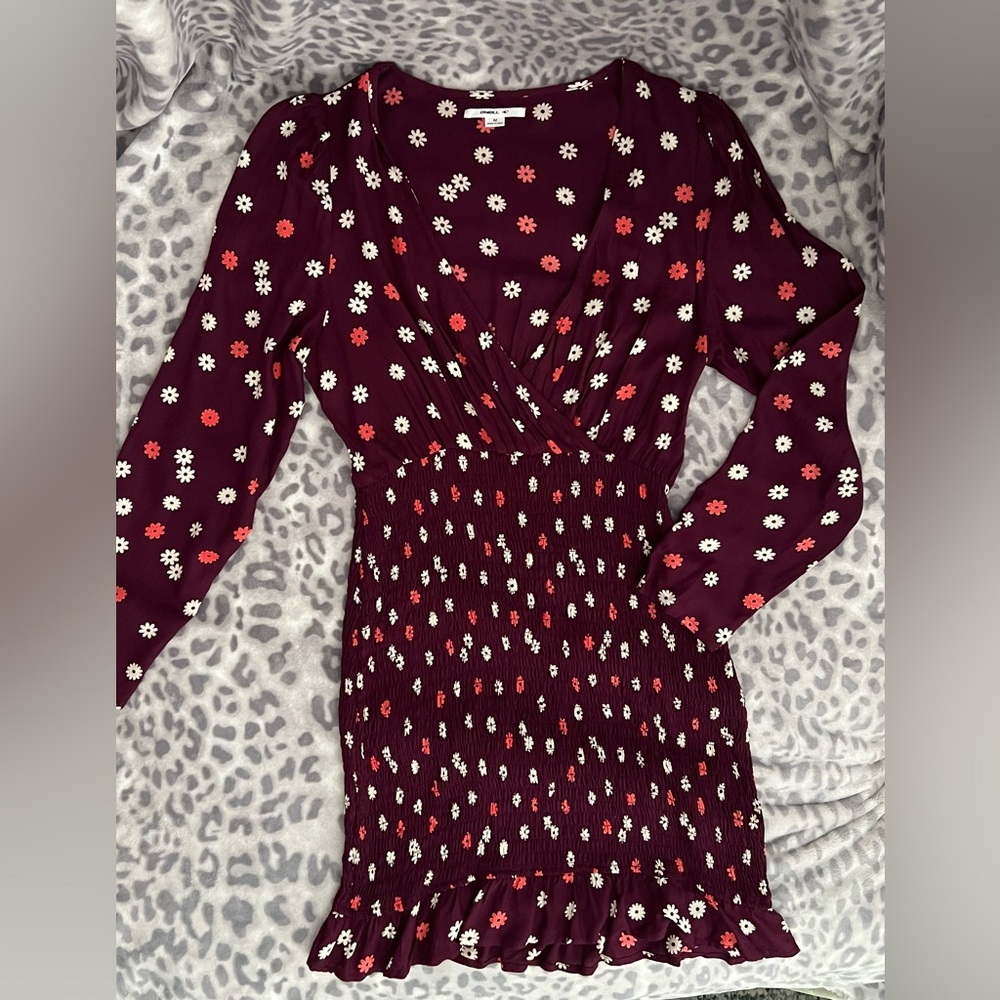 NWT O’Neill Long Sleeve Smocked Waist Dress